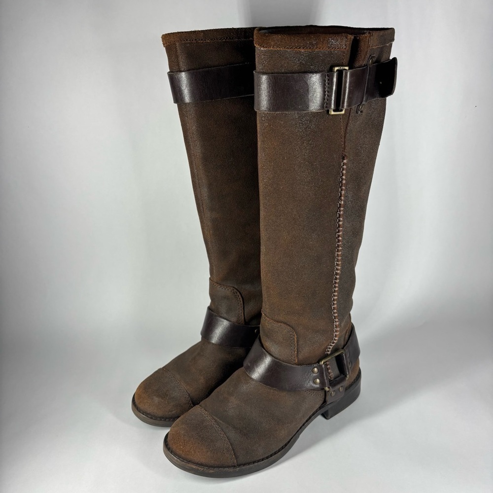Ugg Boots Womens 5.5 Leather Boot Harness Sheepskin Equestrian Travel Western - Picture 3 of 9